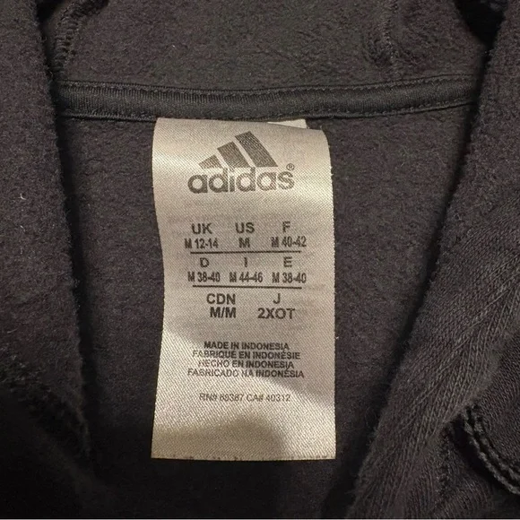 Adidas Junior’s Medium Black Hoodie with Multicolor Logo - Picture 6 of 12